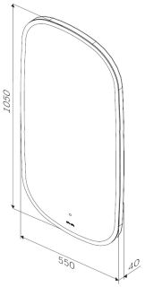 Зеркало Am.Pm Func с контурной LED-подсветкой и ИК-сенсором 55см M8FMOX0551WGH